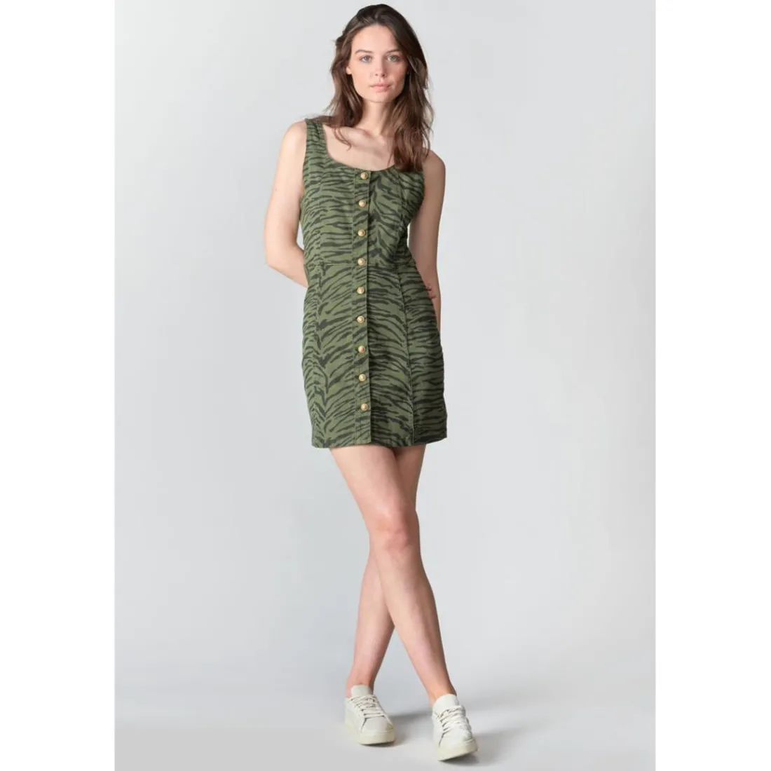 Robe droite en jeans ZERANA vert Hazel