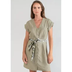 Robe droite EOURRES blanc en coton