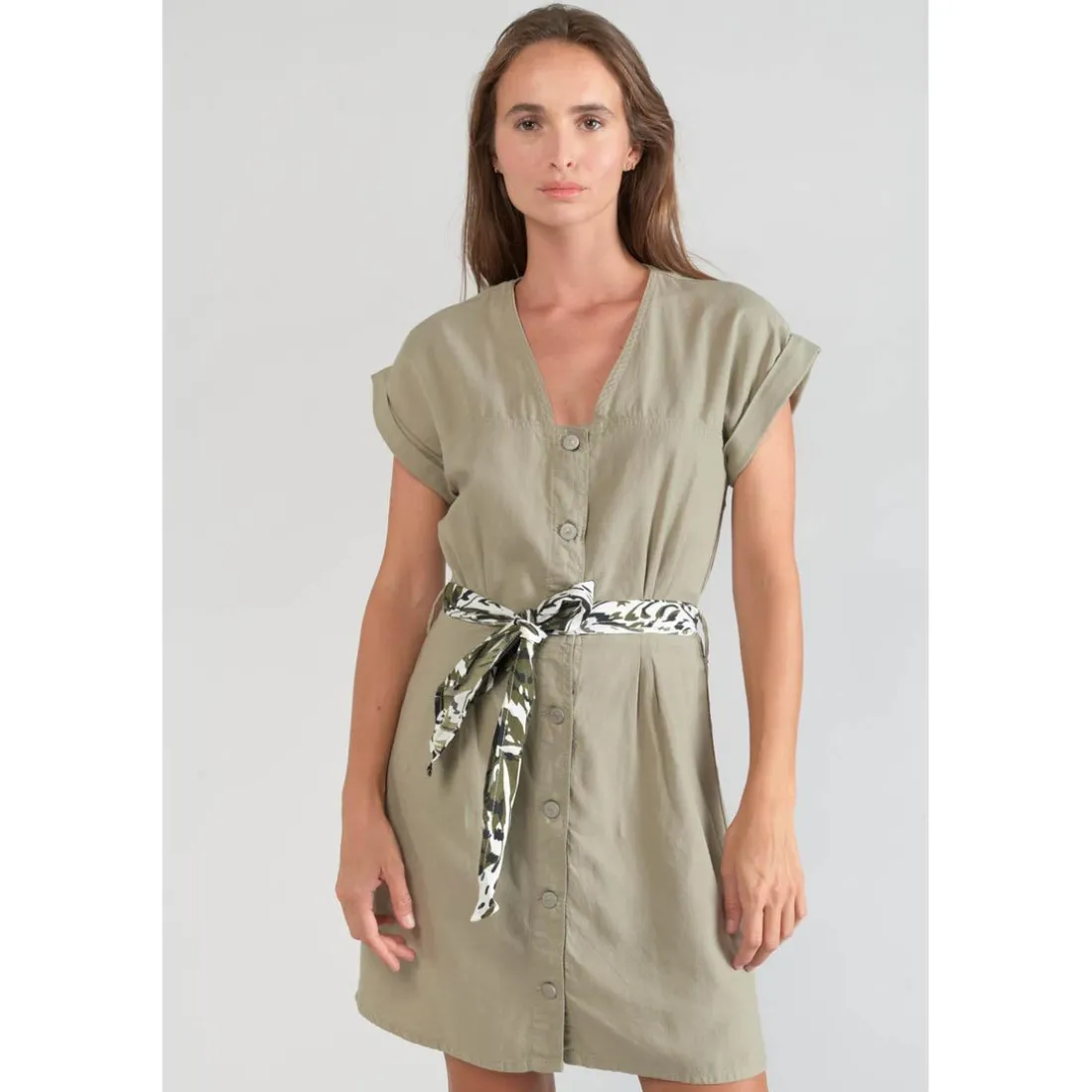 Robe droite EOURRES blanc en coton