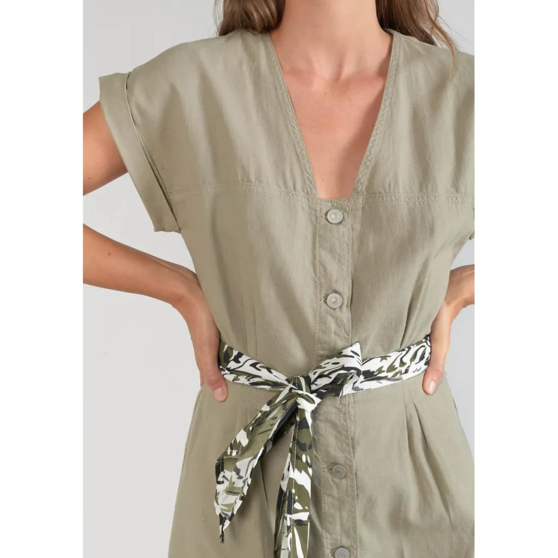 Robe droite EOURRES blanc en coton