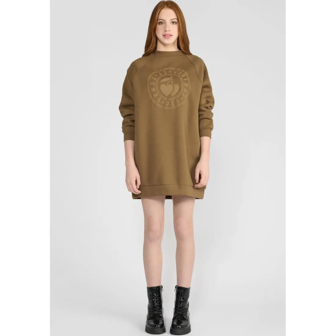Robe droite fille ADELGI marron Lily en coton