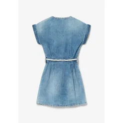 Robe droite fille en jeans KARITE bleu