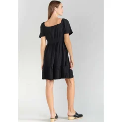 Robe droite NIGHTY noir en lin