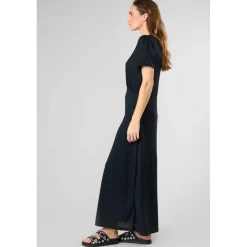 Robe droite ORIENT noir en tencel