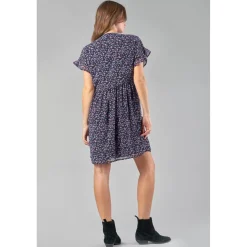 Robe droite PAOA bleu en viscose