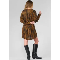 Robe droite ROY marron Ines en viscose