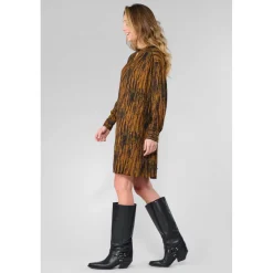 Robe droite ROY marron Ines en viscose