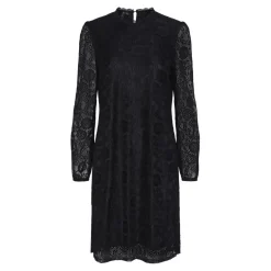 Robe en dentelle manches longues noir en nylon Trix