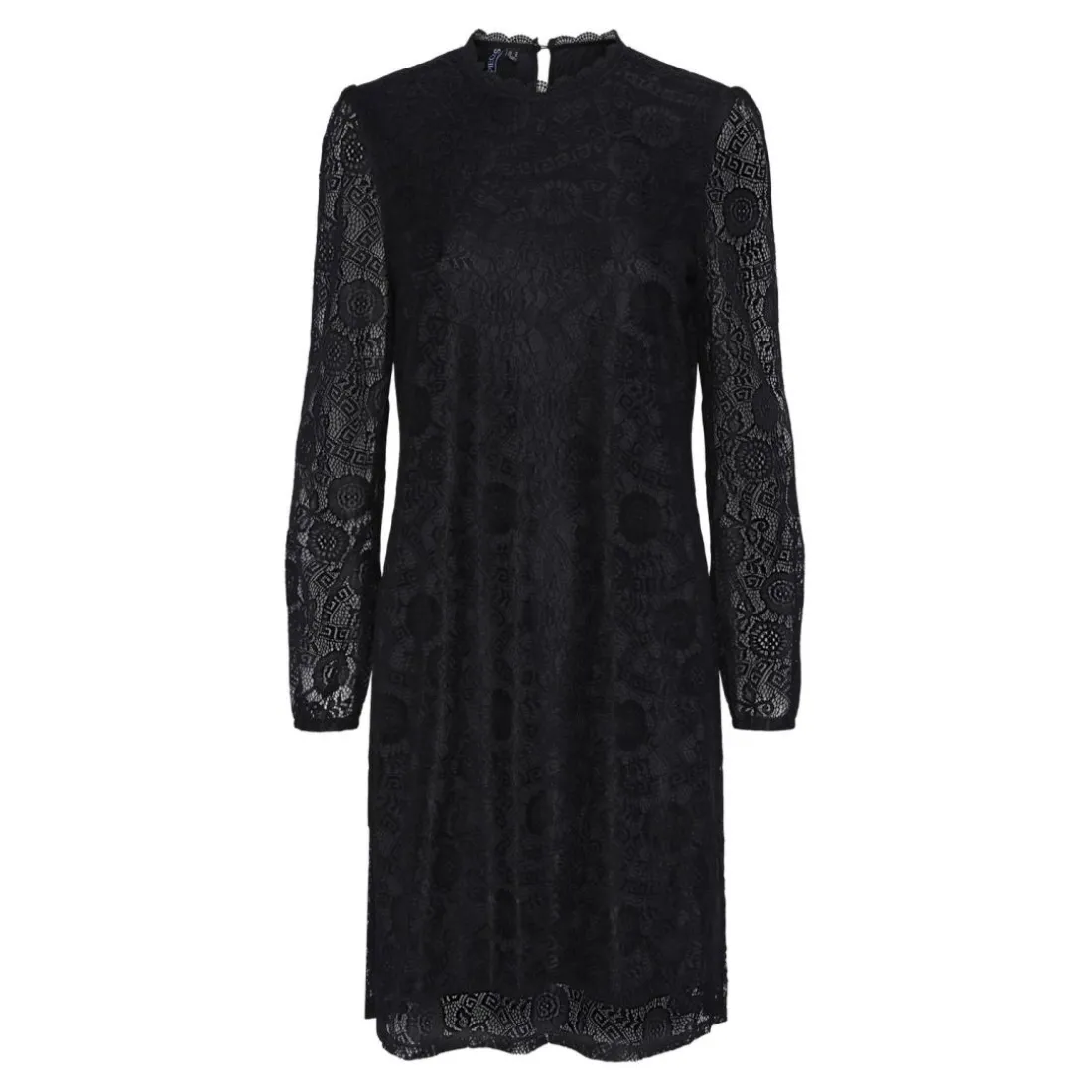 Robe en dentelle manches longues noir en nylon Trix