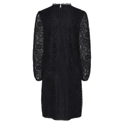 Robe en dentelle manches longues noir en nylon Trix