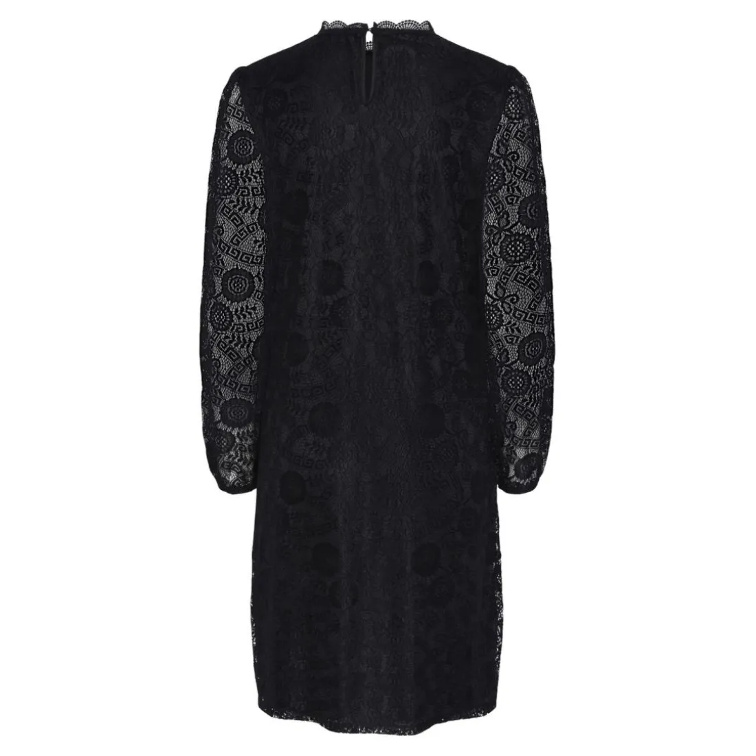 Robe en dentelle manches longues noir en nylon Trix