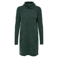 Robe en maille Col bénitier Manches 3/4 Au-dessus du genou vert
