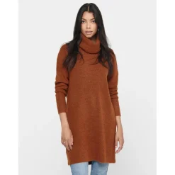Robe en maille Col bénitier Manches 3/4 Au-dessus du genou rouge Eva