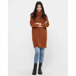 Robe en maille Col bénitier Manches 3/4 Au-dessus du genou rouge Eva