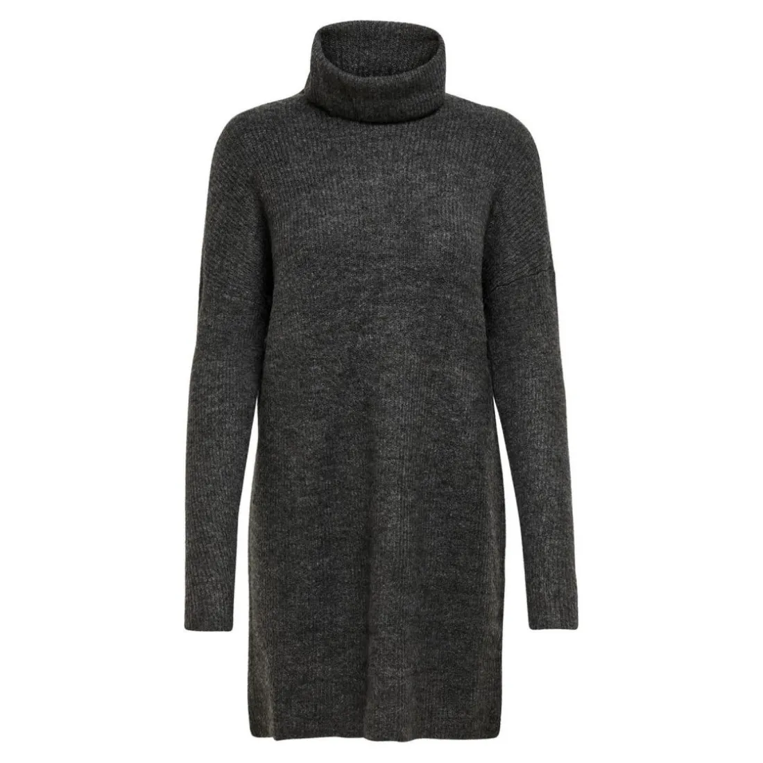 Robe en maille Col bénitier Manches 3/4 Au-dessus du genou gris