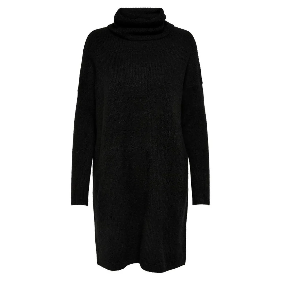 Robe en maille Col bénitier Manches 3/4 Au-dessus du genou noir