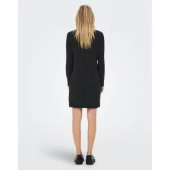 Robe en maille Col rond Manches longues noir Vivi