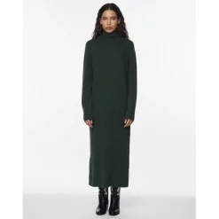 Robe en maille manches longues vert Anya