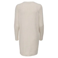 Robe en maille manches longues gris clair Cleo