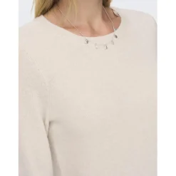 Robe en maille manches longues gris clair Cleo