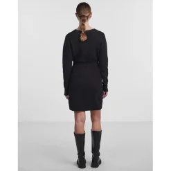 Robe en maille manches longues noir Nea