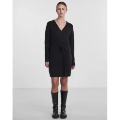 Robe en maille manches longues noir Nea