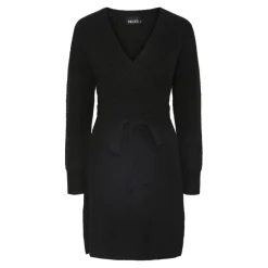 Robe en maille manches longues noir Nea