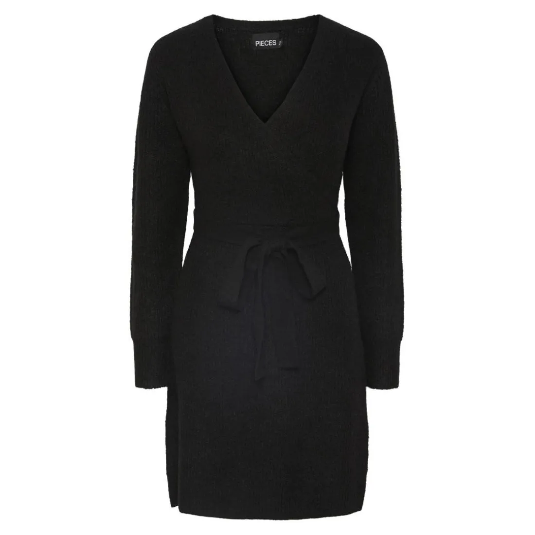 Robe en maille manches longues noir Nea