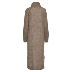 Robe en maille manches longues marron June