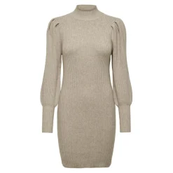Robe en maille manches longues marron Lou