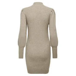 Robe en maille manches longues marron Lou
