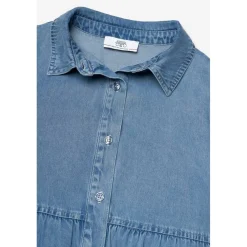 Robe evasée fille, patineuse SUNOGI bleu en tencel