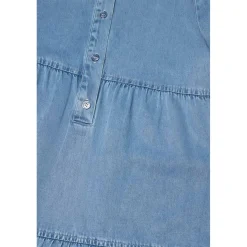 Robe evasée fille, patineuse SUNOGI bleu en tencel
