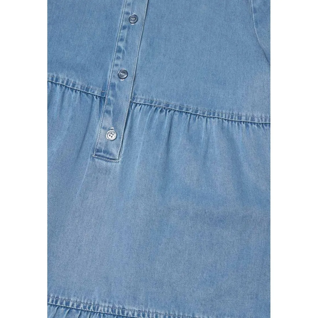 Robe evasée fille, patineuse SUNOGI bleu en tencel