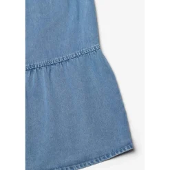Robe evasée fille, patineuse SUNOGI bleu en tencel