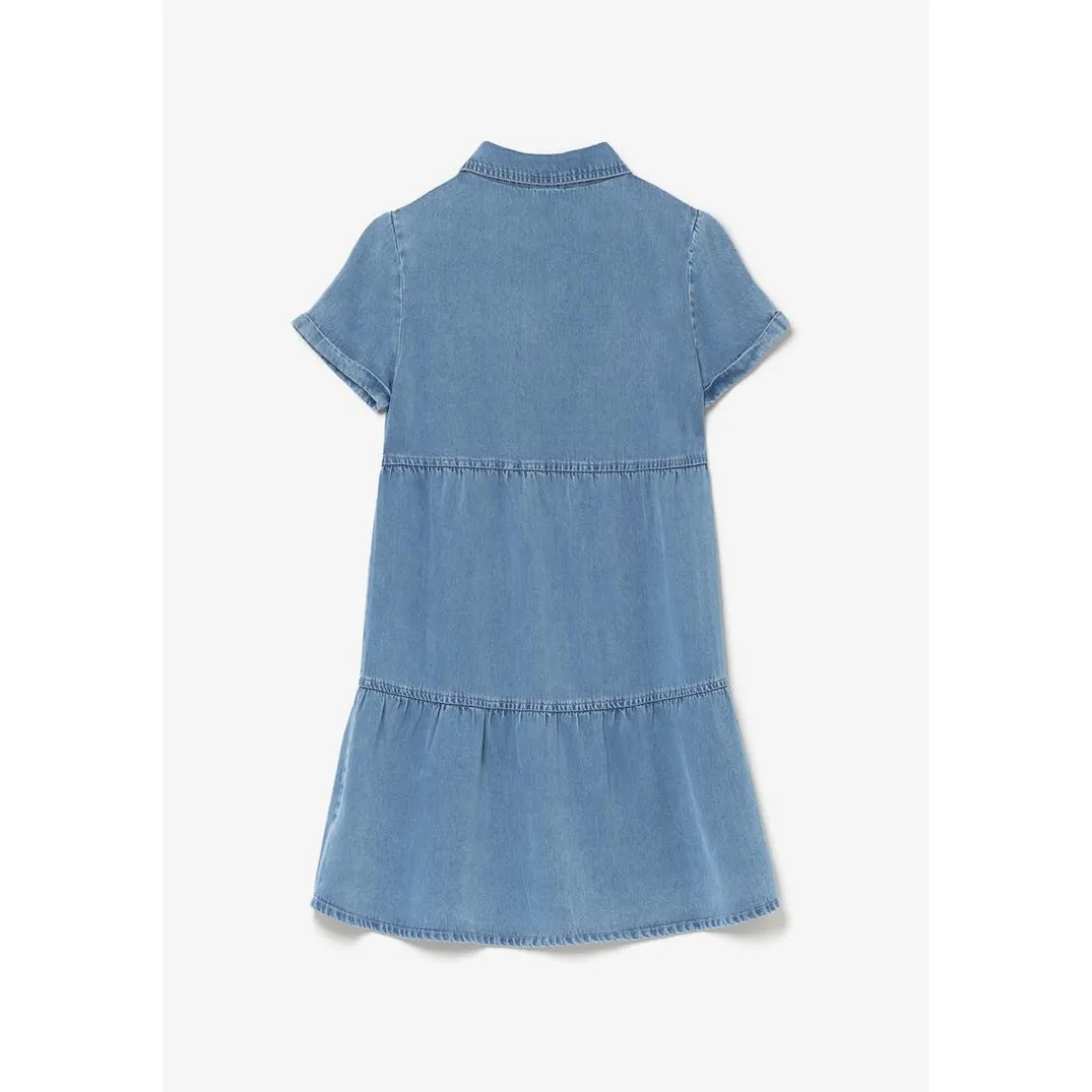 Robe evasée fille, patineuse SUNOGI bleu en tencel