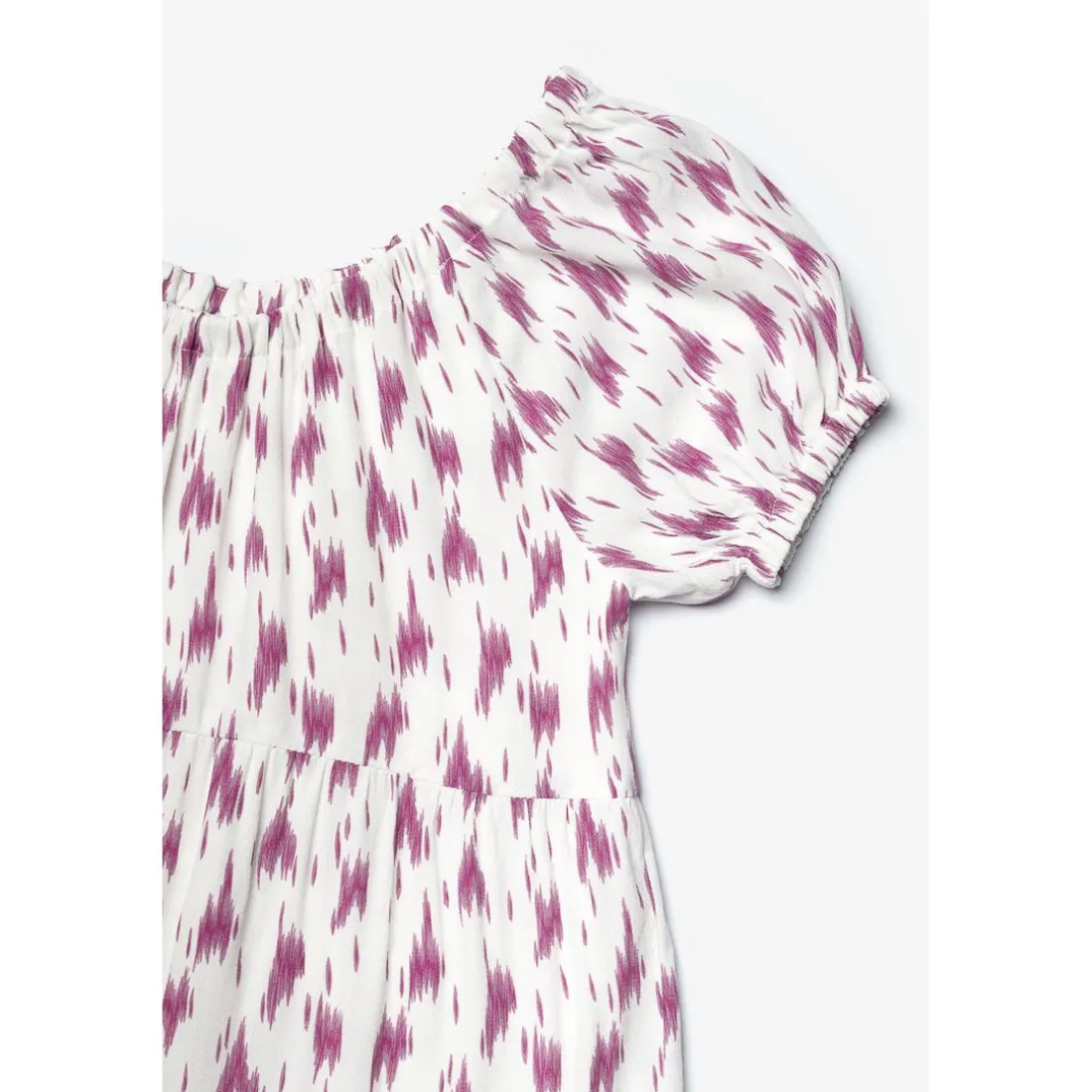 Robe evasée fille, patineuse KYLAGI rose en viscose