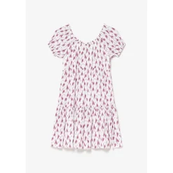 Robe evasée fille, patineuse KYLAGI rose en viscose