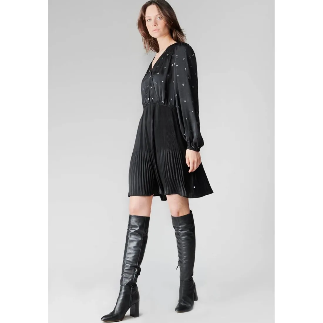 Robe evasée, patineuse DONA - Noire