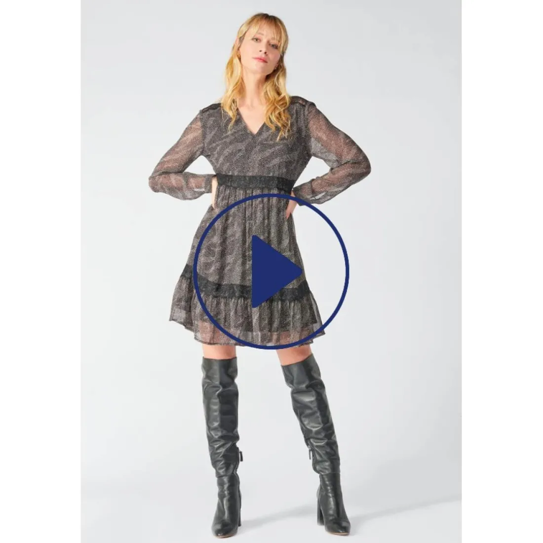 Robe evasée, patineuse RENA noir