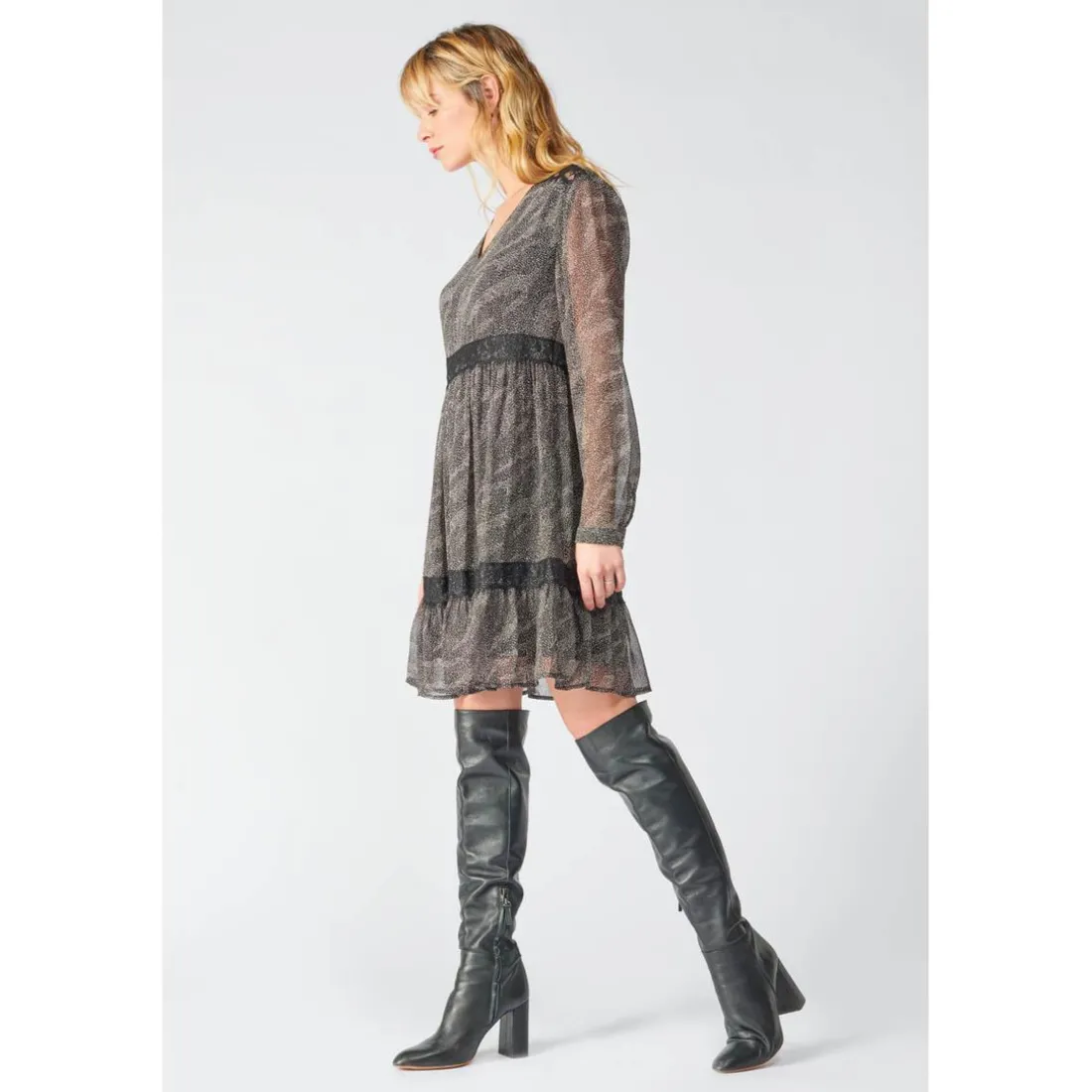 Robe evasée, patineuse RENA noir
