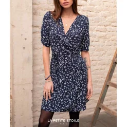 Robe Everdine bleu marine en viscose