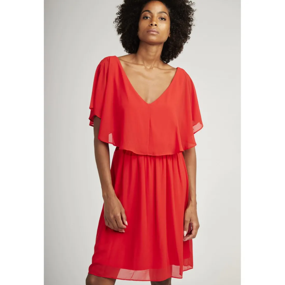 Robe fluide unie rose