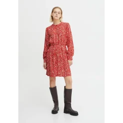 Robe IHCAROLINA DR - Rouge en viscose