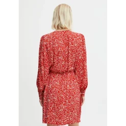Robe IHCAROLINA DR - Rouge en viscose