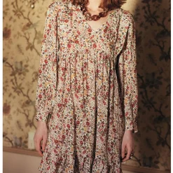 Robe imprimée Olympe Réédition terracotta en viscose