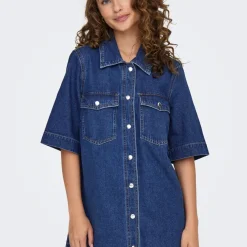 Robe Jean Courte ONLBELLE - Bleu en coton Eva