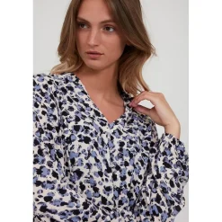 Robe légère imprimée bleu stone en viscose