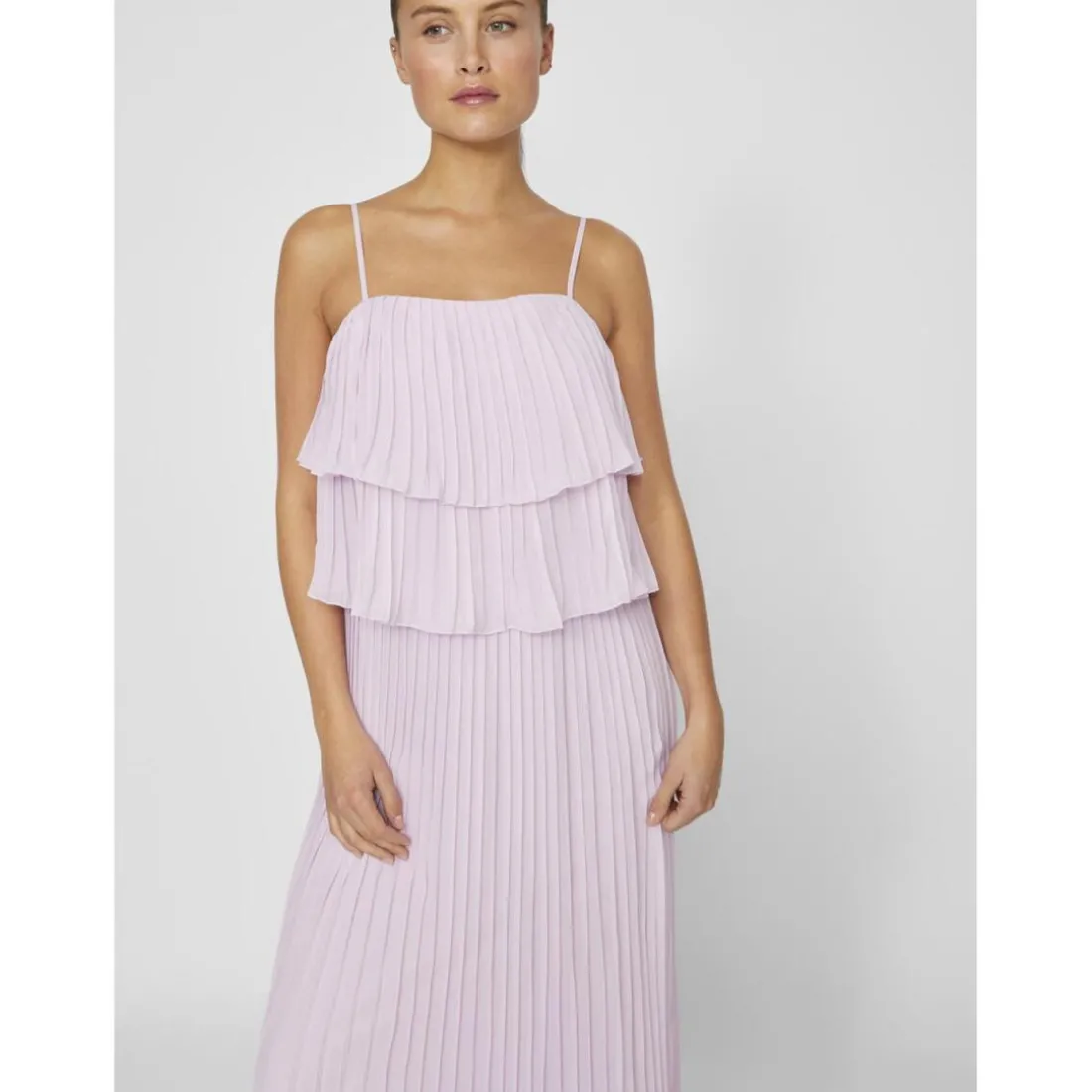 Robe longue à bretelles Chiffan violet Page