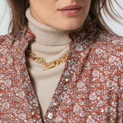 Robe longue boutonnée Jeanne Terracota
